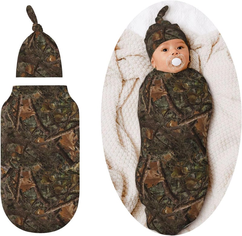 Figtihw Camo Swaddle Blankets Newborn Receiving Blanket Baby Swaddle Wrap Soft Sleeping Sack for Baby Girls Boys - Image 1